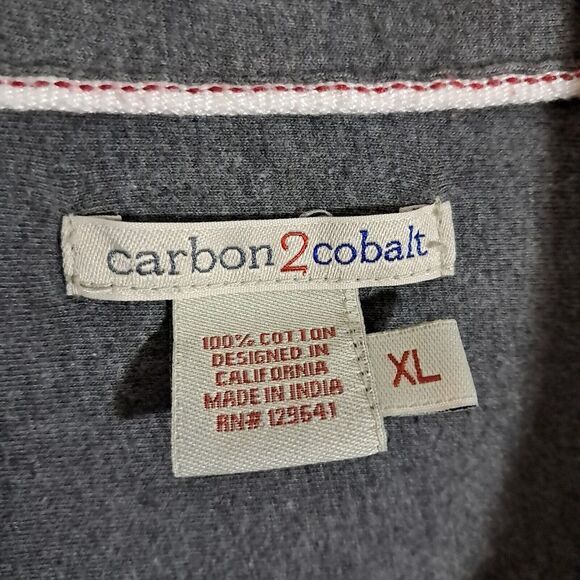 Carbon 2 Cobalt Mens Button Up Shirt Long Sleeve Lined Gauze Collared Plaid XL - Picture 9 of 13